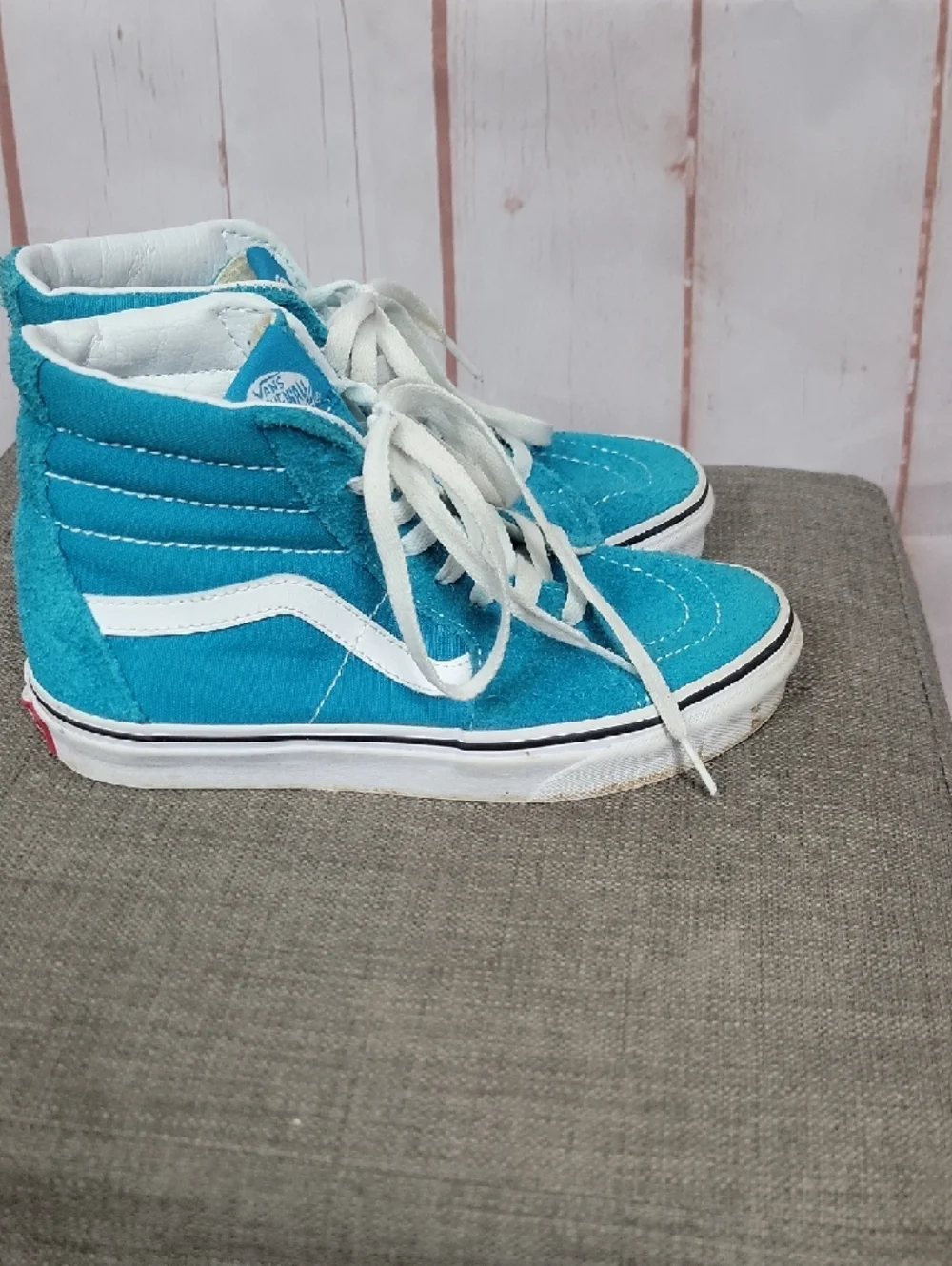 Vans Turquoise High-Top Sneakers with White Accents